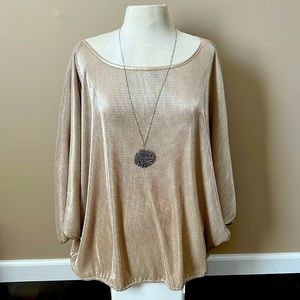 Dana Buchman Plus Size gorgeous gold blouse 1X